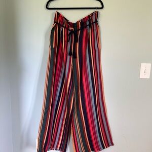 FARM Rio Red and Orange Wide Leg Pants with High Waist, never worn